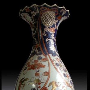 19th Century Antique Japanese Edo Kakiemon Imari Arita Famille Verte Porcelain Vase 21&quot;H 伊万里焼