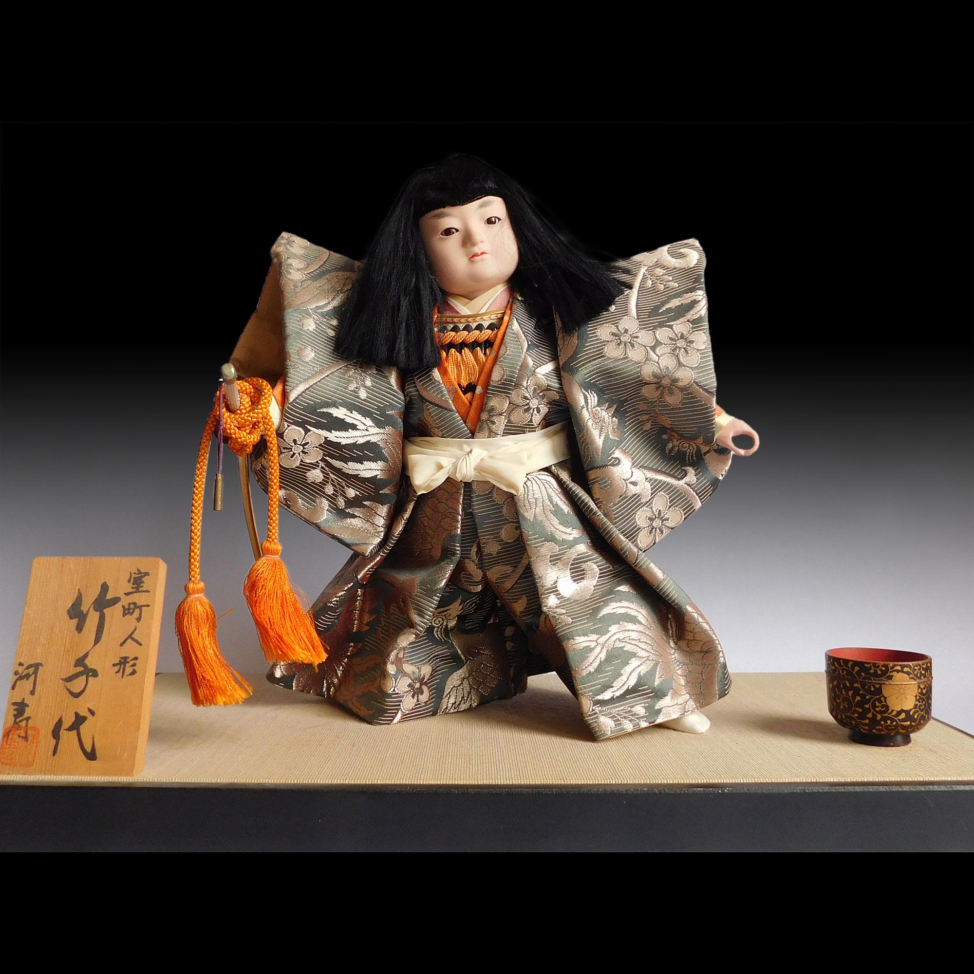 ヴィンテージ日本の端午の日の武士室町人形武者人形竹千代シグ武士室町