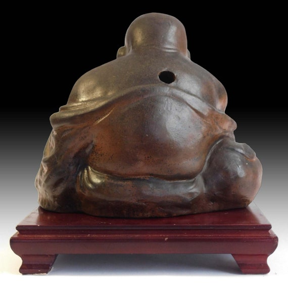風来坊ページ Zen Master Happy Buddha Hotei Antique Japanese Ko Bizen Okimono