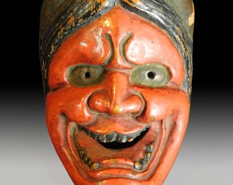 正直般若面根付 19世紀初頭 バールウッド 豚骨 提物 正直根付 - Etsy 日本