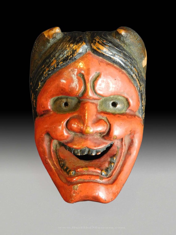 正直般若面根付 19世紀初頭 バールウッド 豚骨 提物 正直根付 - Etsy 日本