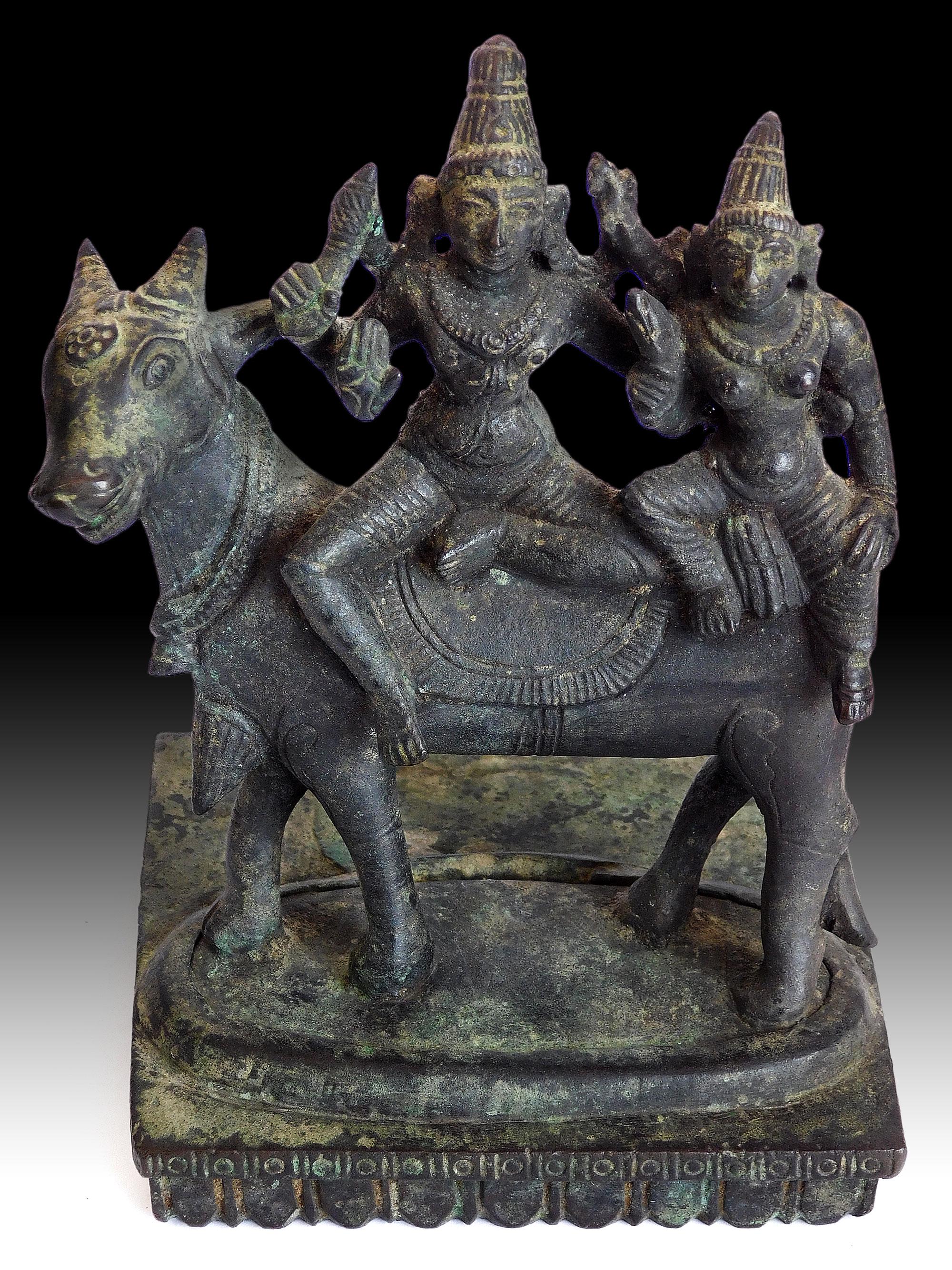 アンティーク シヴァ パールヴァティ ナンディ ムルティ ヒンドゥー教