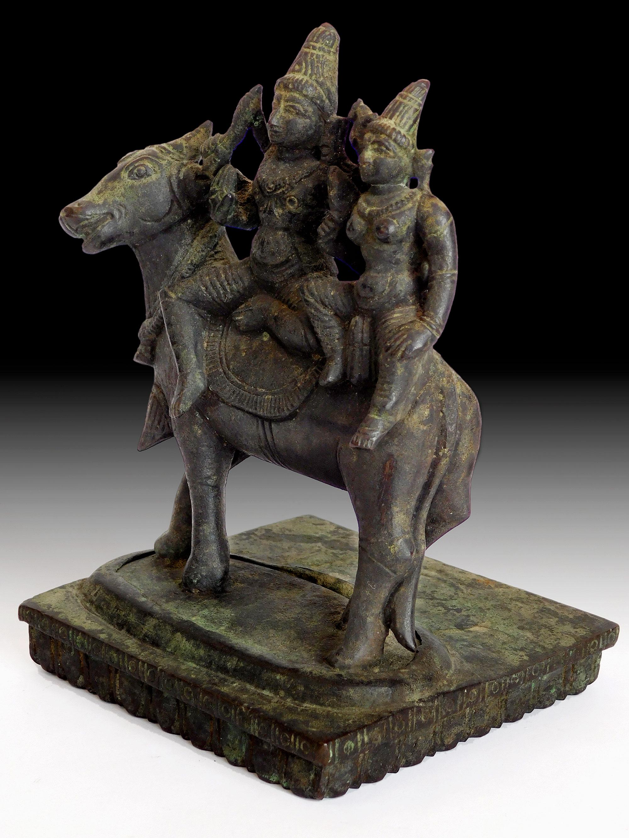 アンティーク シヴァ パールヴァティ ナンディ ムルティ ヒンドゥー教