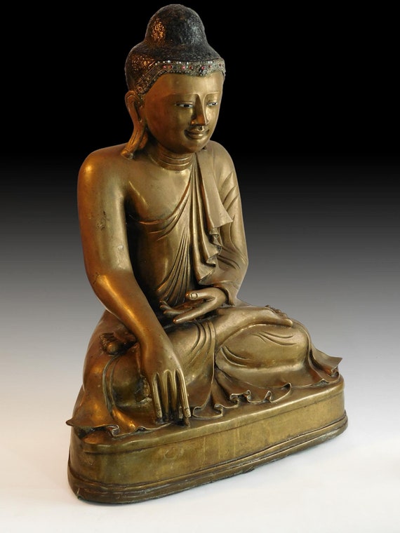Kleverig Goodwill drempel Lg Antieke Mandalay Bronzen Boeddha Birmese Siddhartha Gautama - Etsy  Nederland