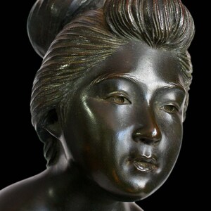 Meiji Bronze Nude Bather by Okazaki Sessei Antique Japanese Okimono