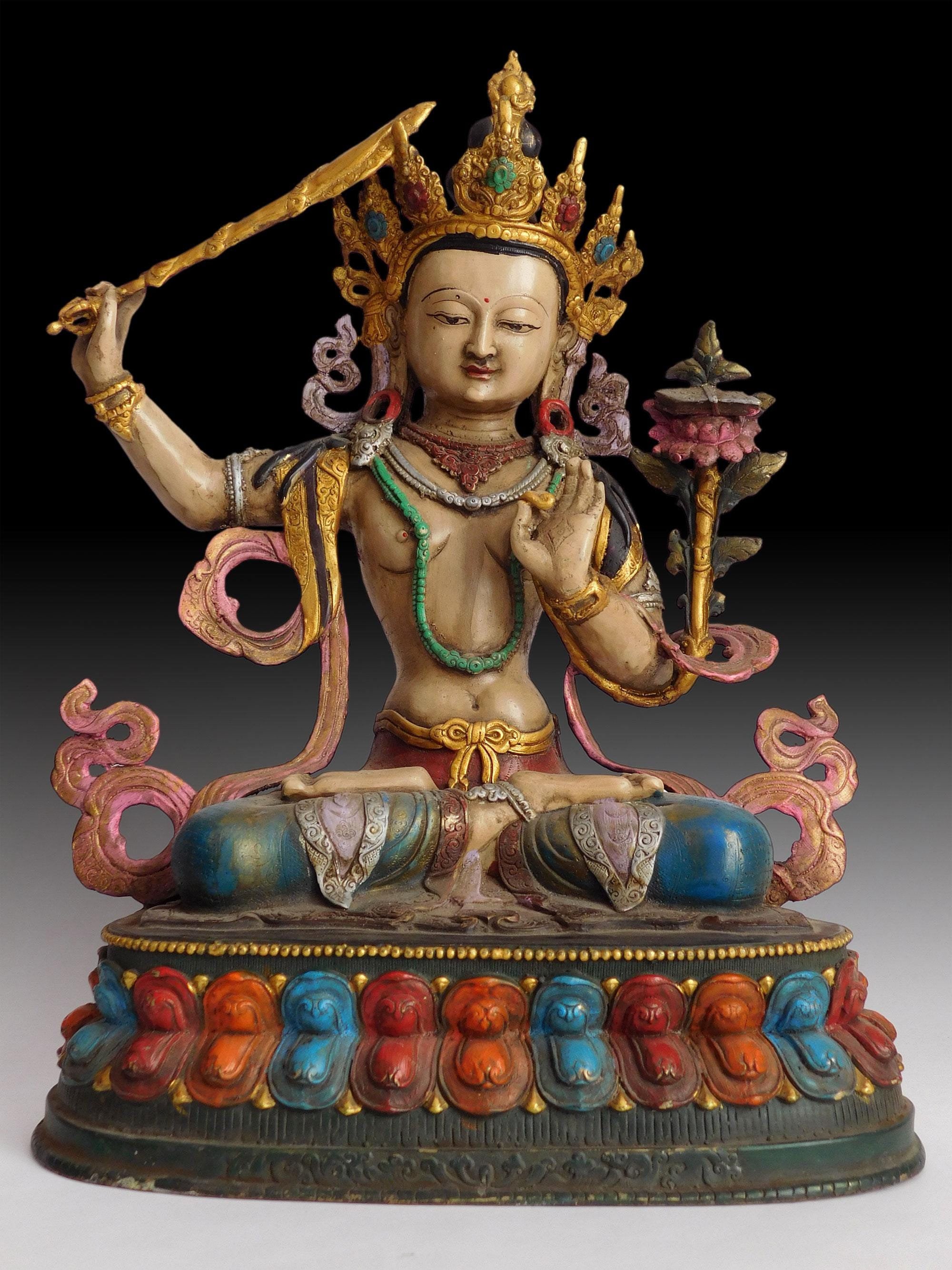 文殊菩薩　仏像 真鍮　マンジュシュリー　statue of Manjushri 真鍮　マンジュシュリー　statue Manjushri 文殊菩薩　仏像 of
