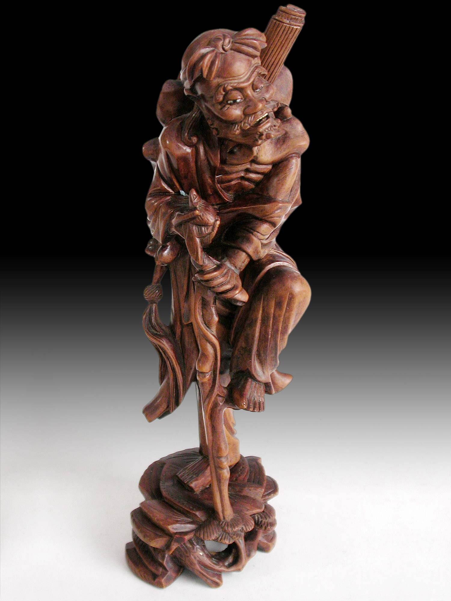 Antique Chinese Carved Boxwood Taoist Eight Immortal Li Tieh