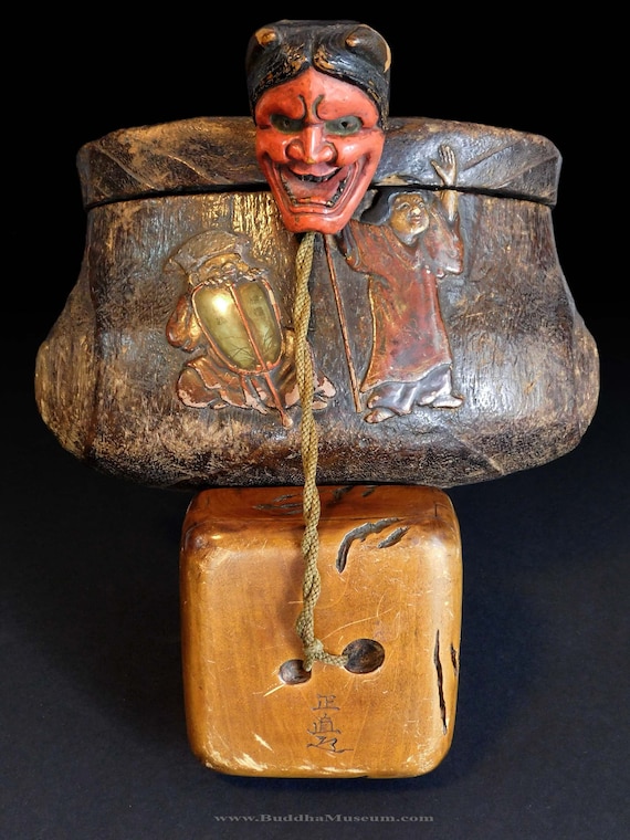 正直般若面根付 19世紀初頭 バールウッド 豚骨 提物 正直根付 - Etsy 日本