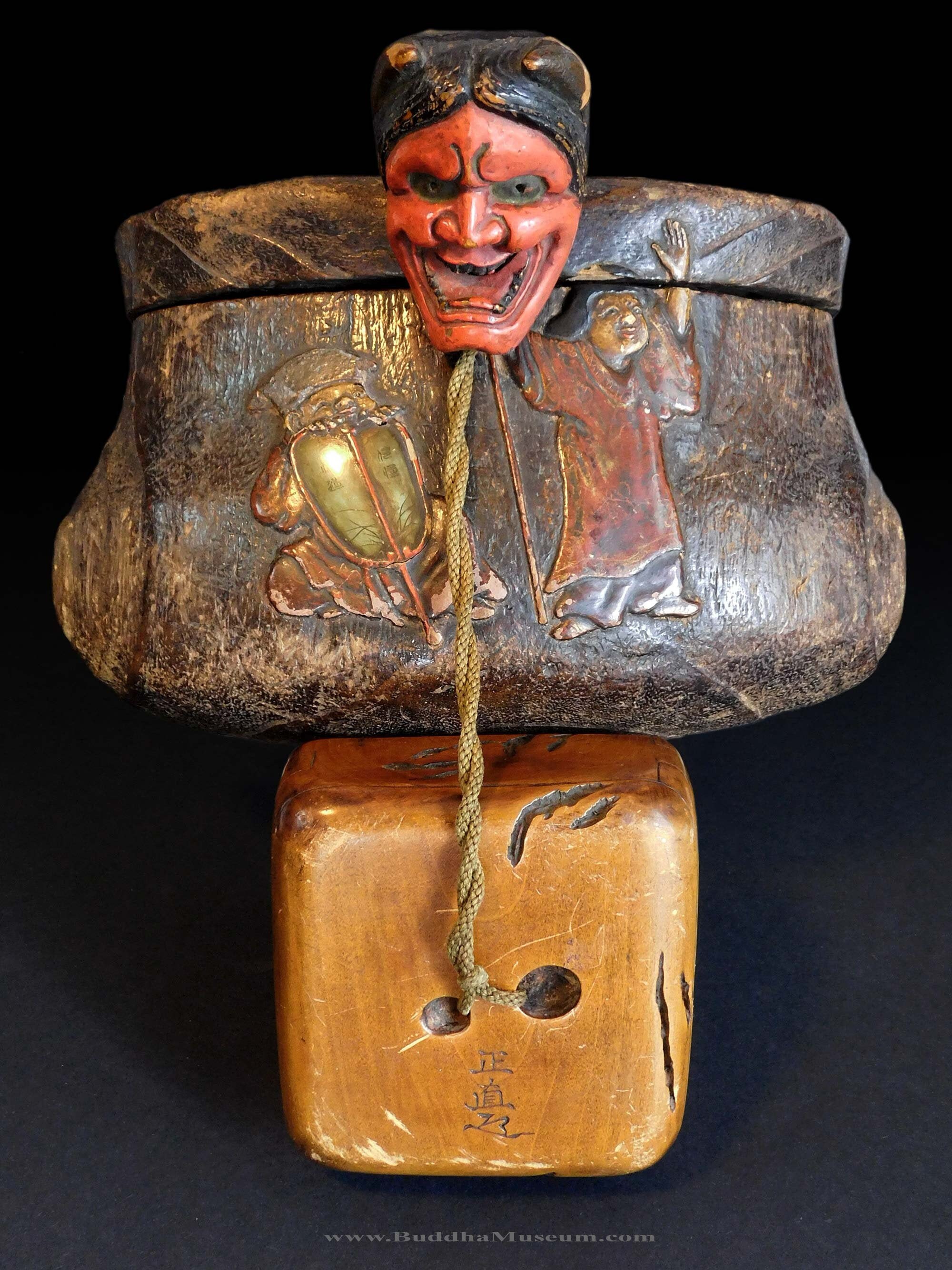 正直般若面根付 19世紀初頭 バールウッド 豚骨 提物 正直根付 - Etsy 日本