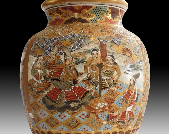 19th Century Edo Samurai Daimyo Satsuma Urn Antique Japanese Ceramic Vase 薩摩焼甕 Etsy