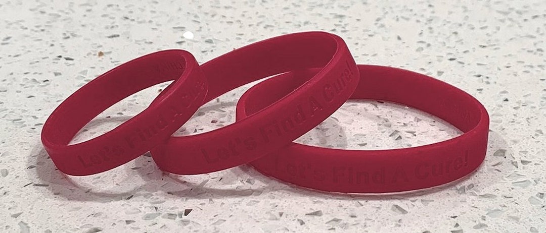 10-pack Red Awareness Wristband Silicone Bracelets Debossed With