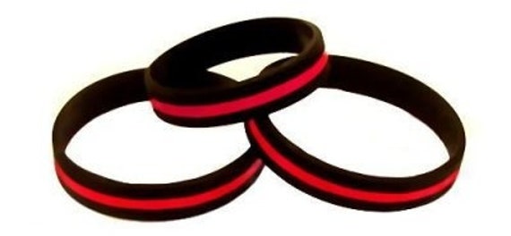 Thin Red Line Wristbands Support Active & Retired - Etsy
