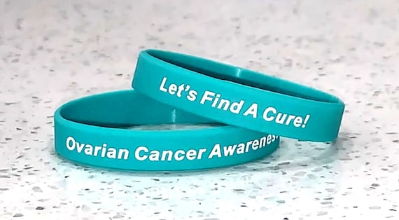 Small Child Size Only Ovarian Cancer Awareness Silicone Wristband  Bracelet Teal Sizes Small Child