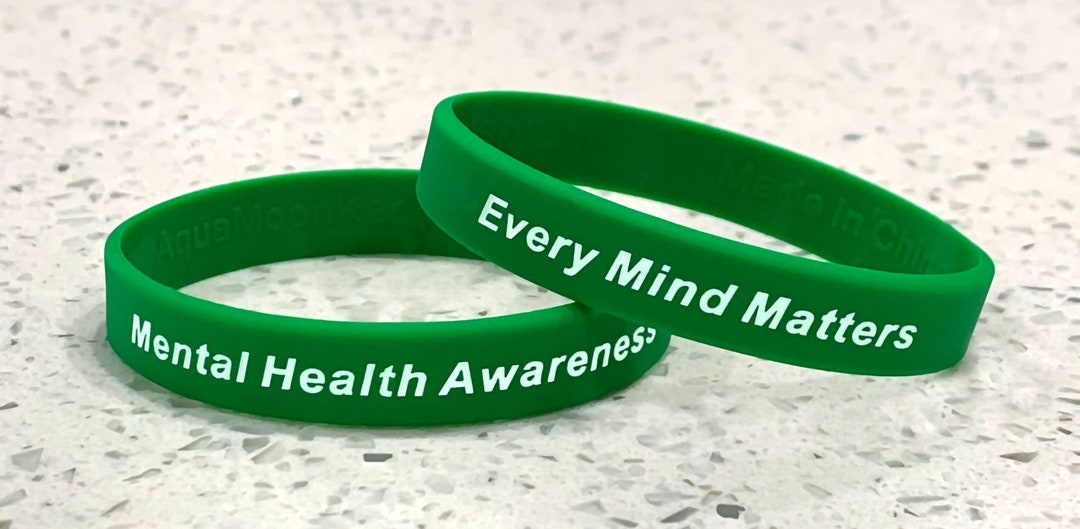Eaasty 16 Pcs Mental Health Awareness Bracelets Pencils Set With Hope Green Ribbons Motivational Message For Kids Classroom School Gift