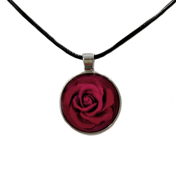 Rose Necklace, Rose Jewelry, Red Rose Necklace, Yellow Rose Necklace, Pink Rose Necklace, Rose Necklace For Mom, Rose Gift For Mothers Day