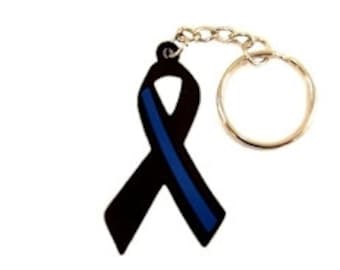 Thin Blue Line Keychains ~ Support Active & Retired Law Enforcement Personnel/Commemorate Fallen Police Officers