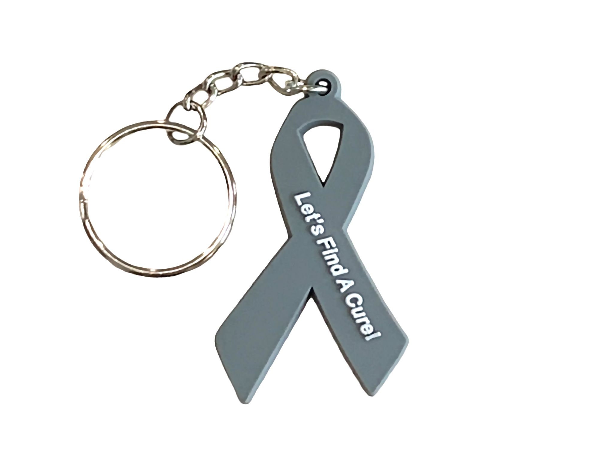 Let s Find A Cure Gray Awareness Ribbon Keychain Awareness 46 OFF