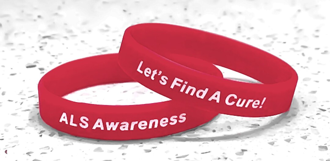 ALS Awareness Silicone Wristband Bracelet Red Etsy