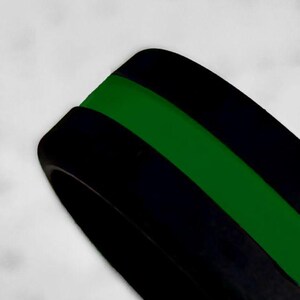 Thin Green Line Wristband Bracelet Security Personnel Border Patrol Federal Agent Park Ranger Public Safety USA Gift Support Black Silicone image 6