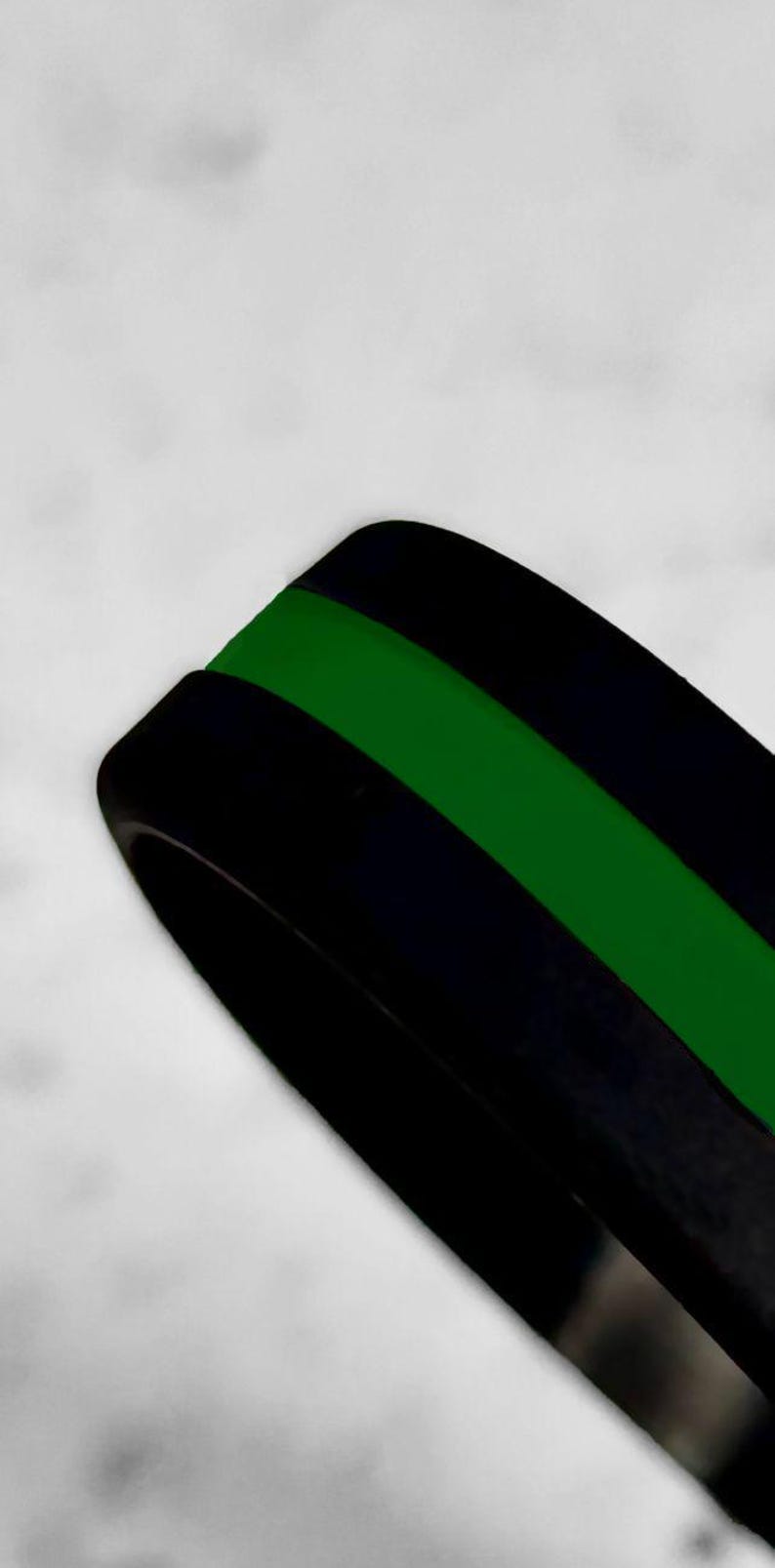 Thin Green Line Wristband Bracelet Security Personnel Border Patrol Federal Agent Park Ranger Public Safety USA Gift Support Black Silicone image 6