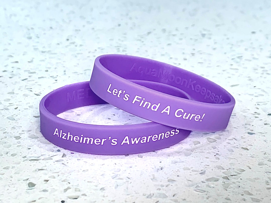 Alzheimers Disease Awareness Wristband Bracelet Purple Silicone