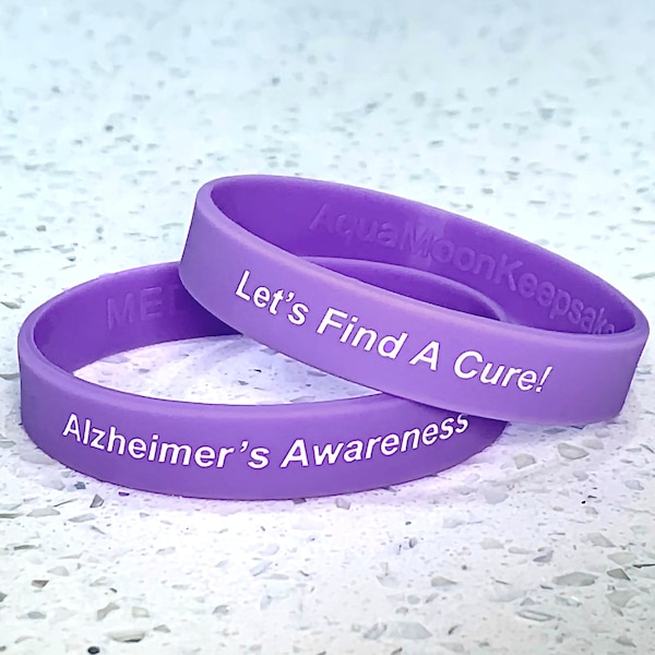 Alzheimers Disease Awareness Wristband Bracelet Purple Silicone Survivor Support Gift Warrior Loved Ones Fight Battle Hope Cure Dementia