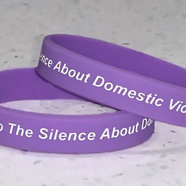 Domestic Violence Awareness Silicone Wristband Bracelet Purple, Sizes Small Child, Medium & Large Adult, We Donate Towards Support Programs