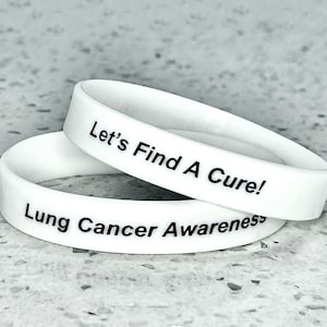 Lung Cancer Awareness Wristband Bracelet White Silicone Survivor Support Gift Warrior Loved Ones Fight Battle Disease Hope Research Programs