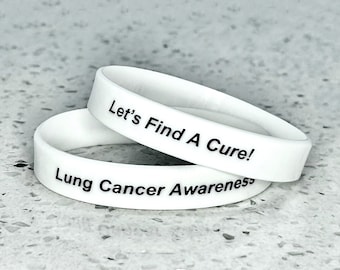 Lung Cancer Awareness Wristband Bracelet White Silicone Survivor Support Gift Warrior Loved Ones Fight Battle Disease Hope Research Programs