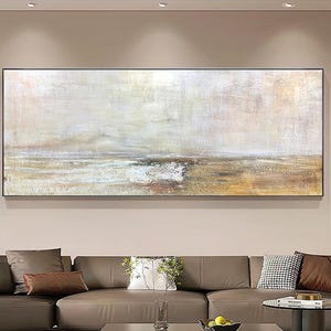 Original beige texture abstract painting on canvas frame wall art for living room bedroom wall decor acrylic wall painting,personalized gift