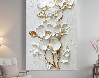 Soft Pastel Flower Painting,Calming Spring Abstract Floral Art,Textured Oil Canvas for Bedroom