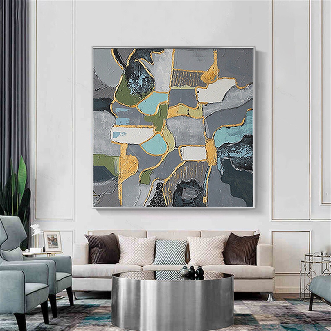 Abstract painting canvas wall art framed wall decor for living Etsy