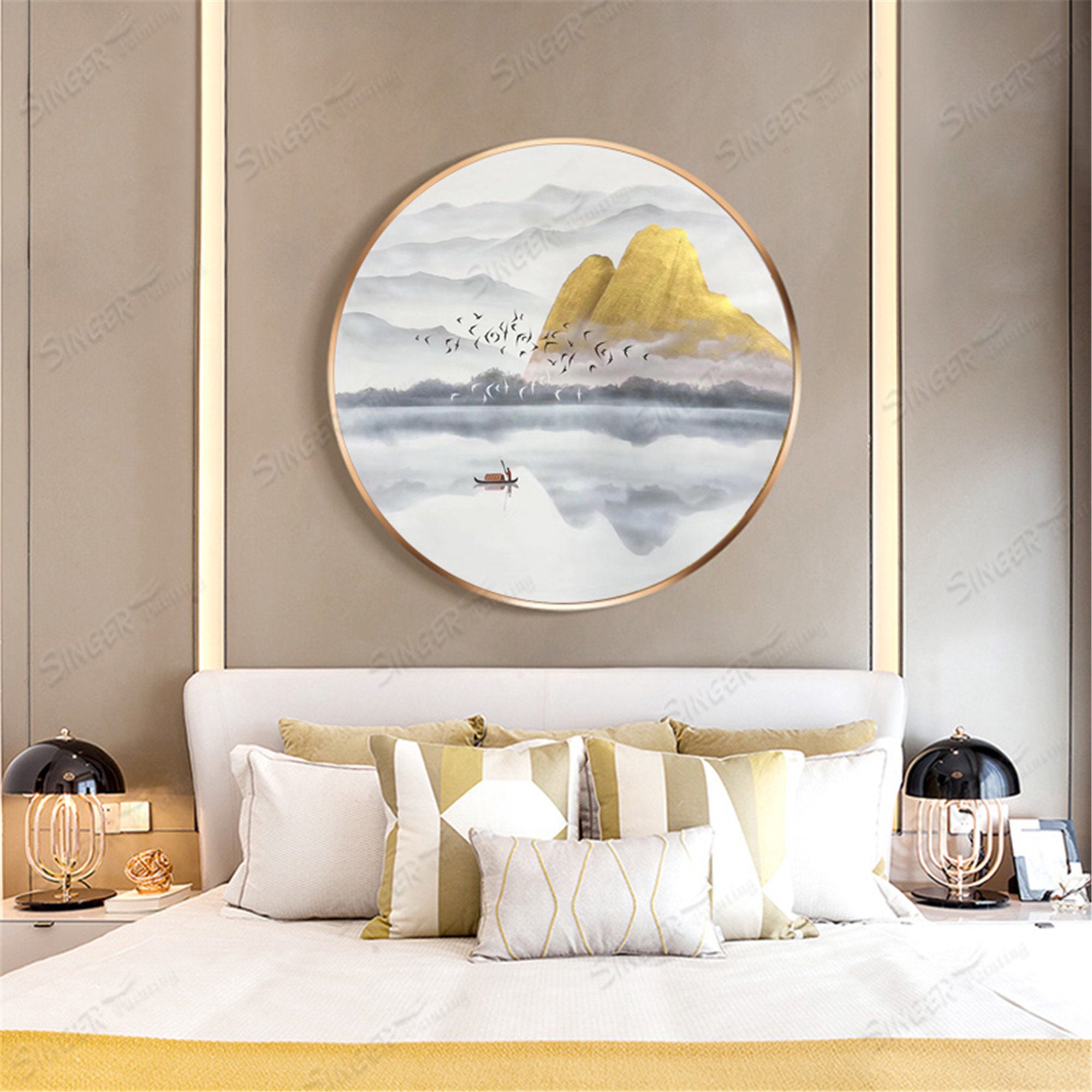 Gold art Abstract painting Wall art pictures for living room | Etsy