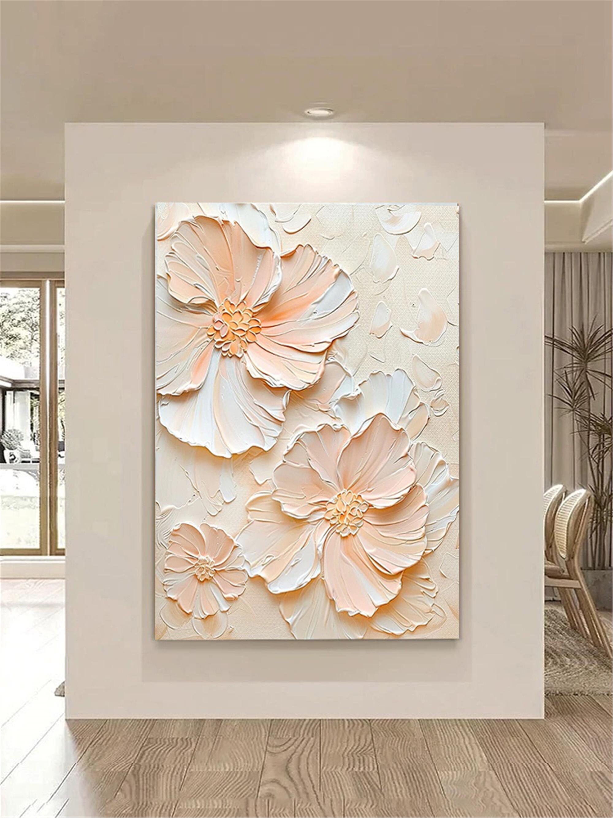 Flower Wall Art 3D Textured Acrylic Painting for Personalized Gift