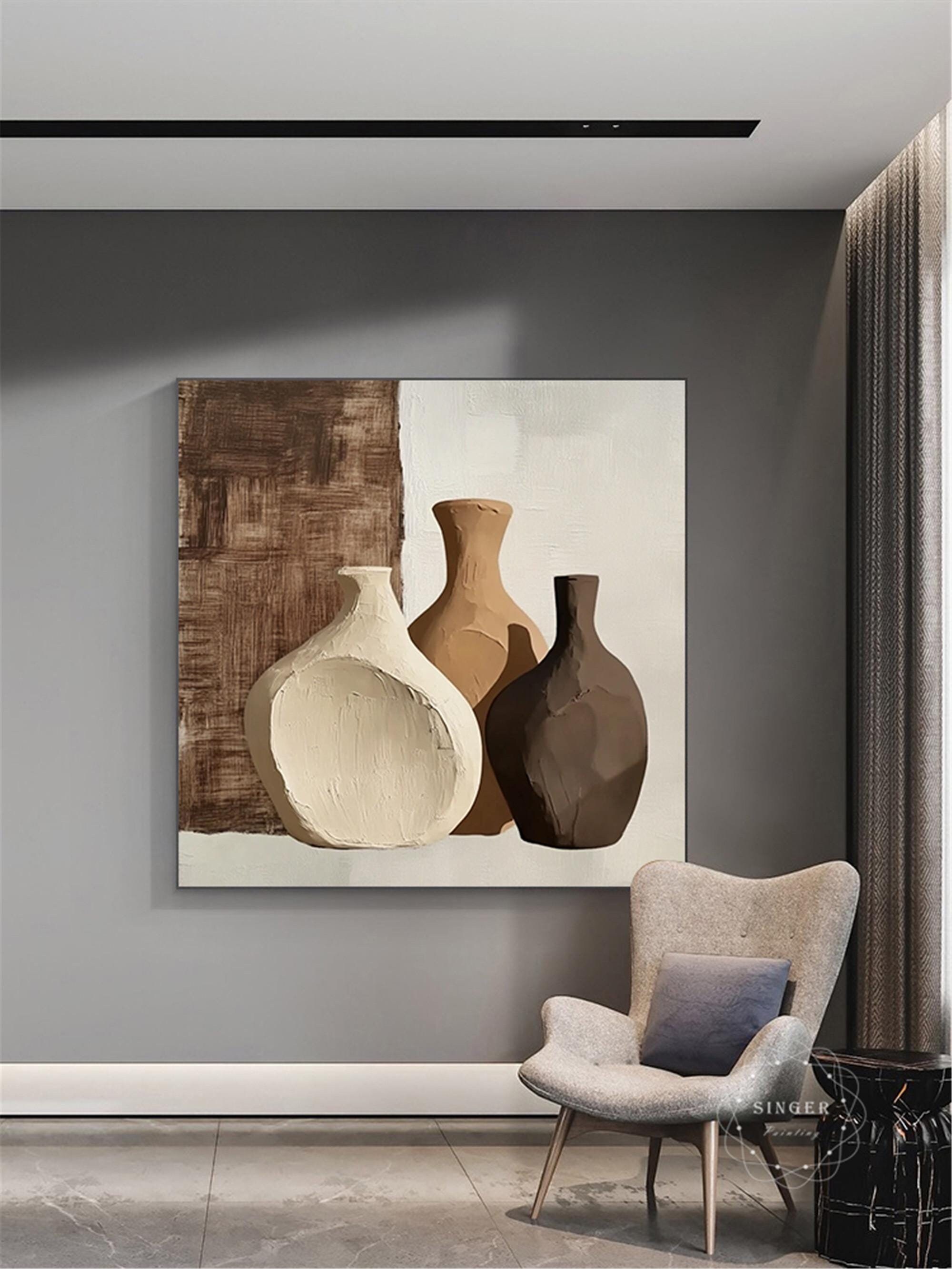 Original Abstract Painting 3D Texture Canvas Framed Large Wall Art