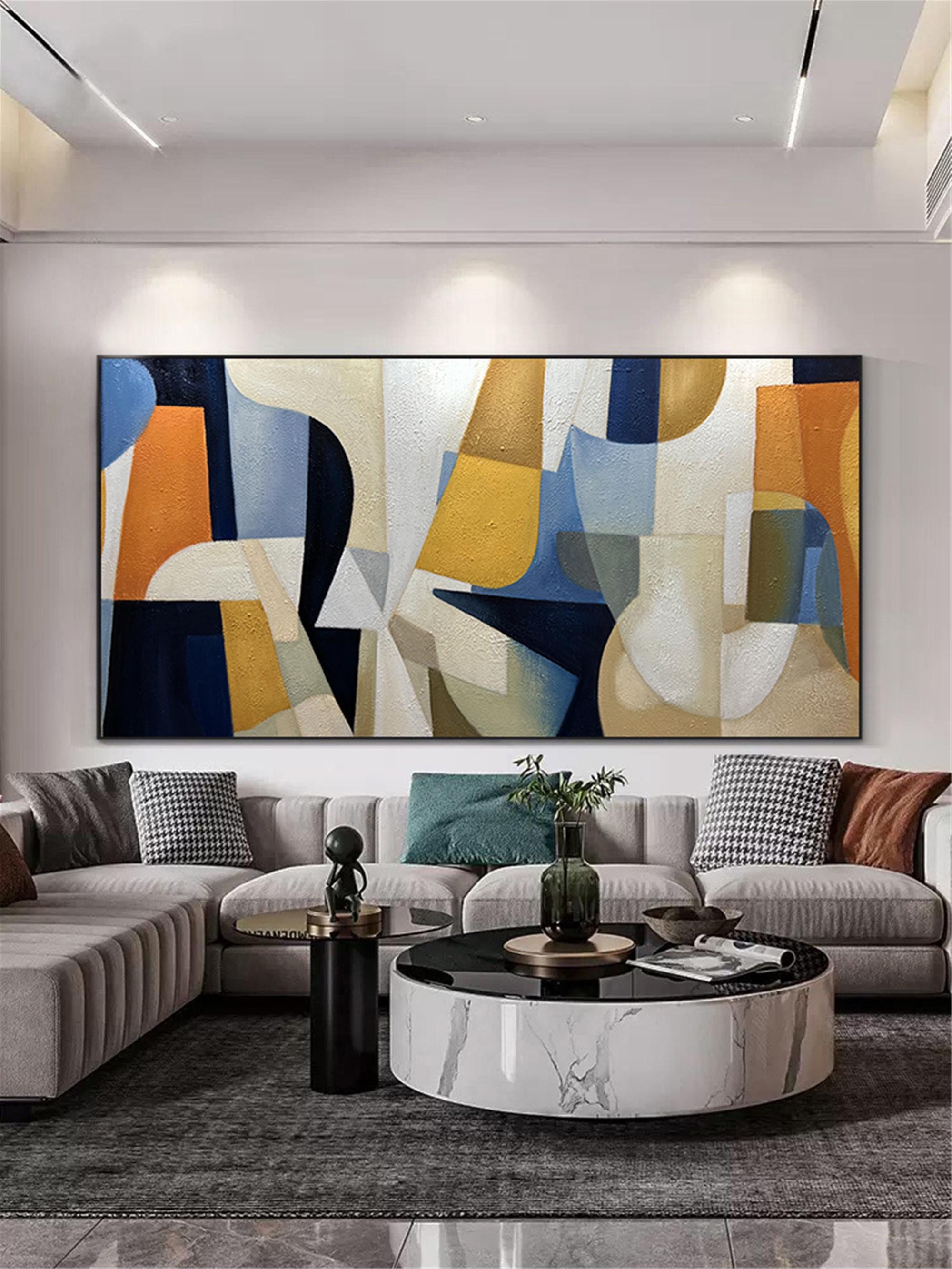 Modern Abstract Painting Framed Canvas Large 3D Texture Artwork Buy