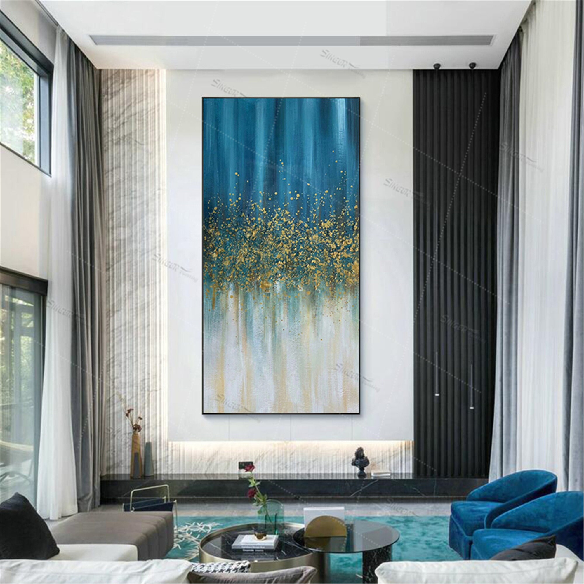 Abstract painting on canvas wall art picture for living room | Etsy