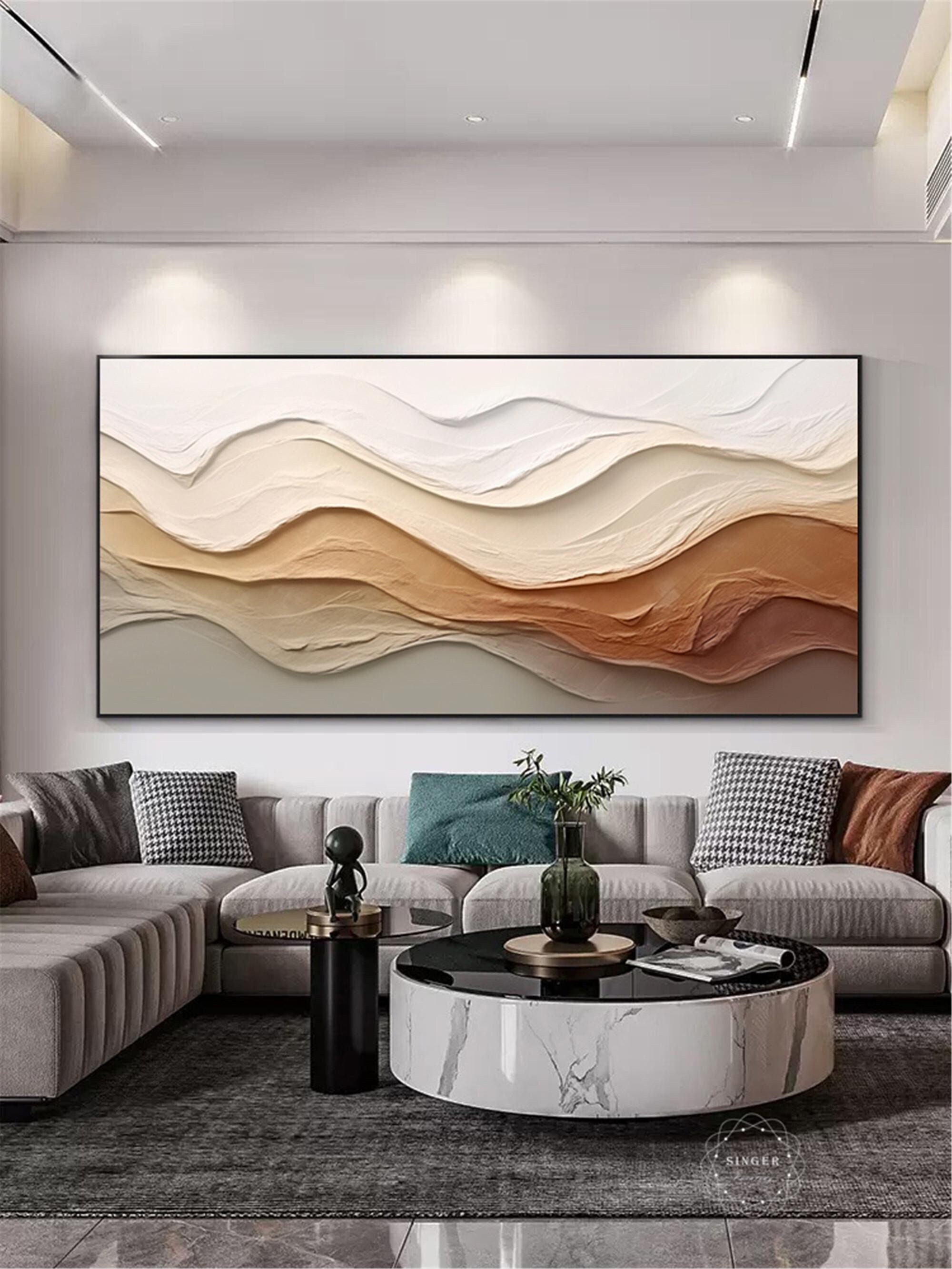 Framed Large Abstract Texture Art Canvas 3D Modern Minimalist Painting