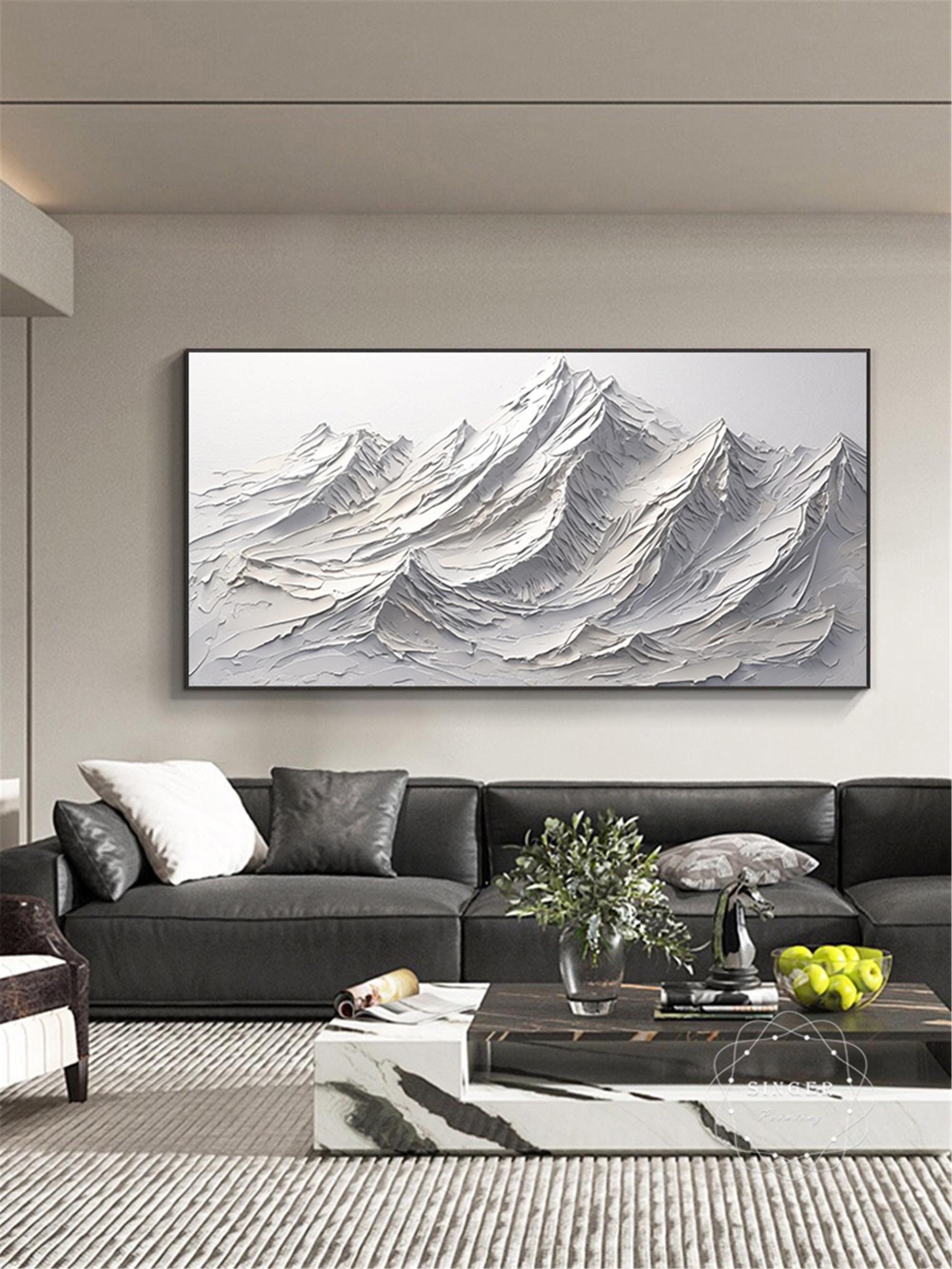 Abstract Painting on Canvas Large Textured Modern Framed Artwork to Buy