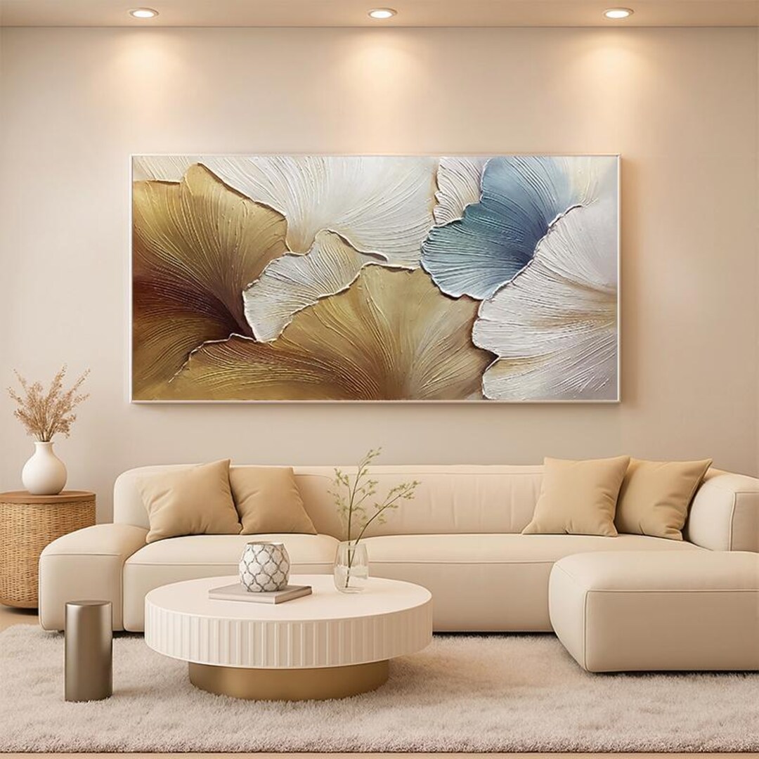 3D Textured Abstract Acrylic Canvas Painting,autumn Leaves Wall Art ...