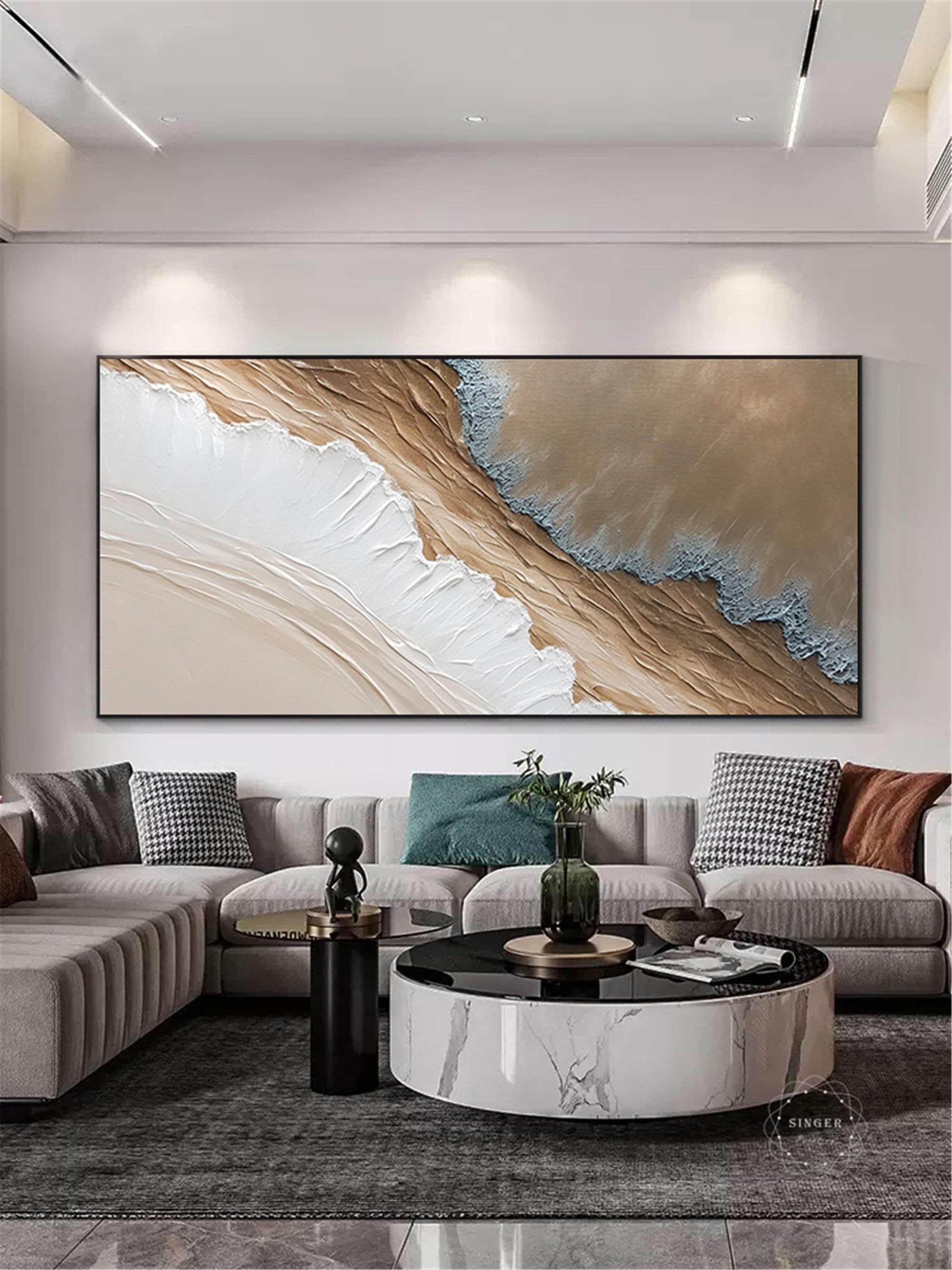 Wabi-Sabi Abstract 3D Textured Art for Large Modern Wall Decor