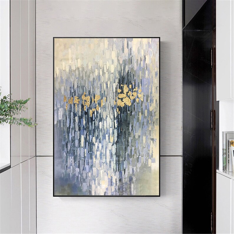 Light Purple Framed Abstract Painting Canvas Wall Art for Etsy