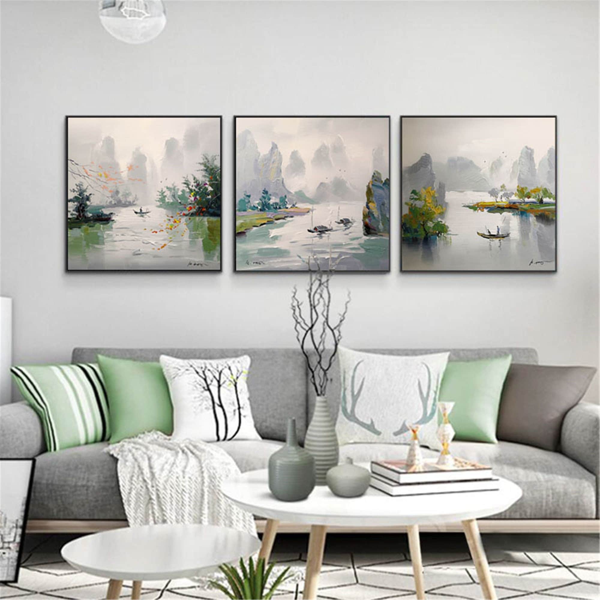 Pink Floral Wall Art 3D Textured Canvas Painting for Living Room