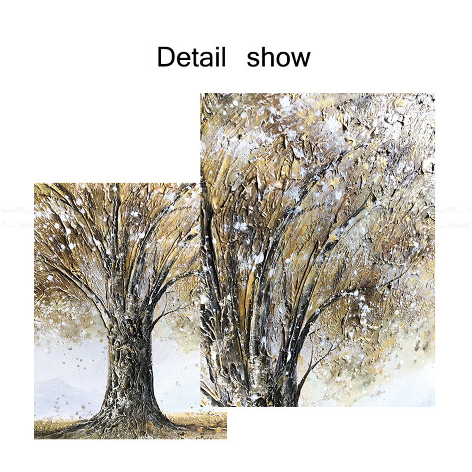 Gold tree abstract painting canvas wall art pictures for Etsy