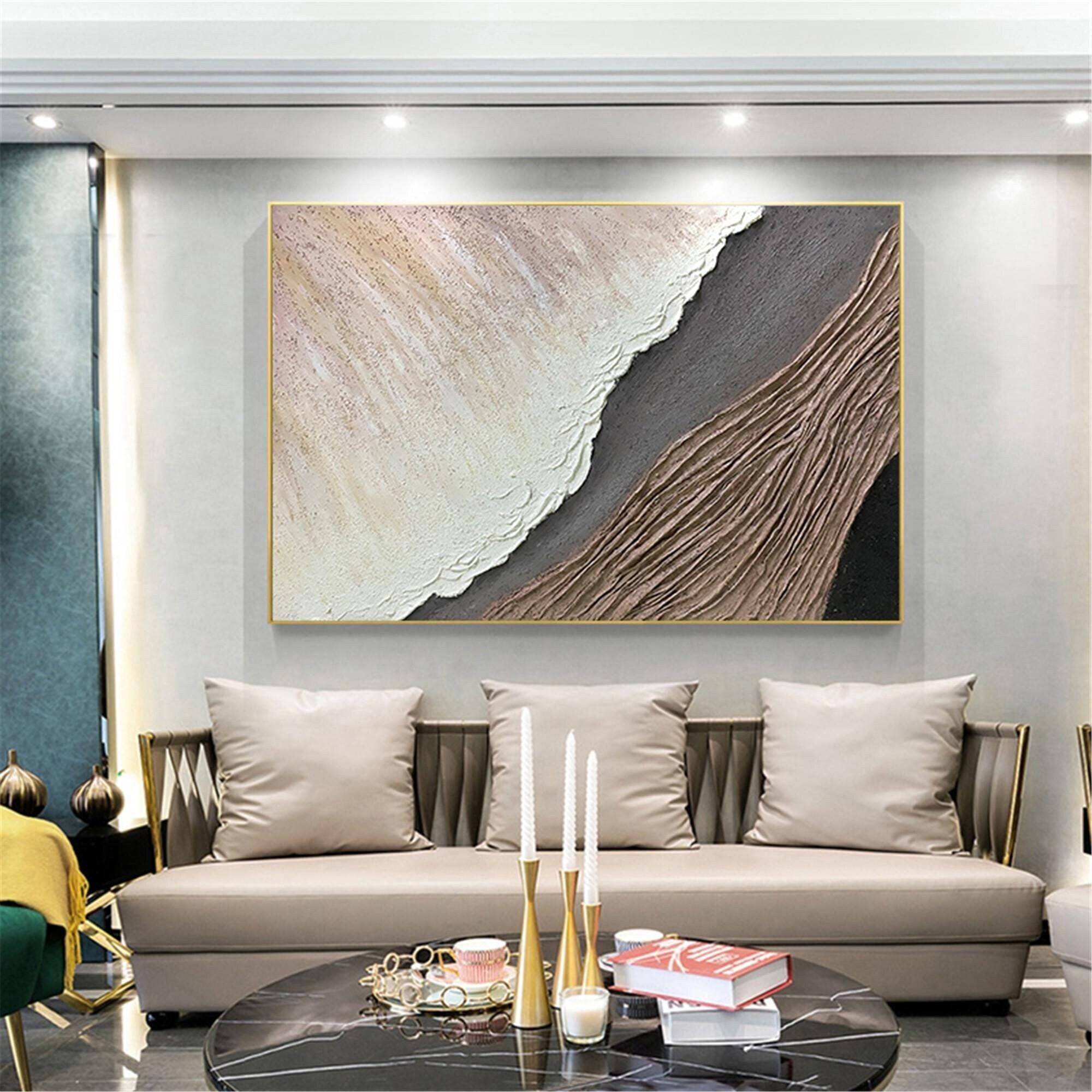 Modern 3D Textured Abstract Painting on Canvas Large Framed Wall Art