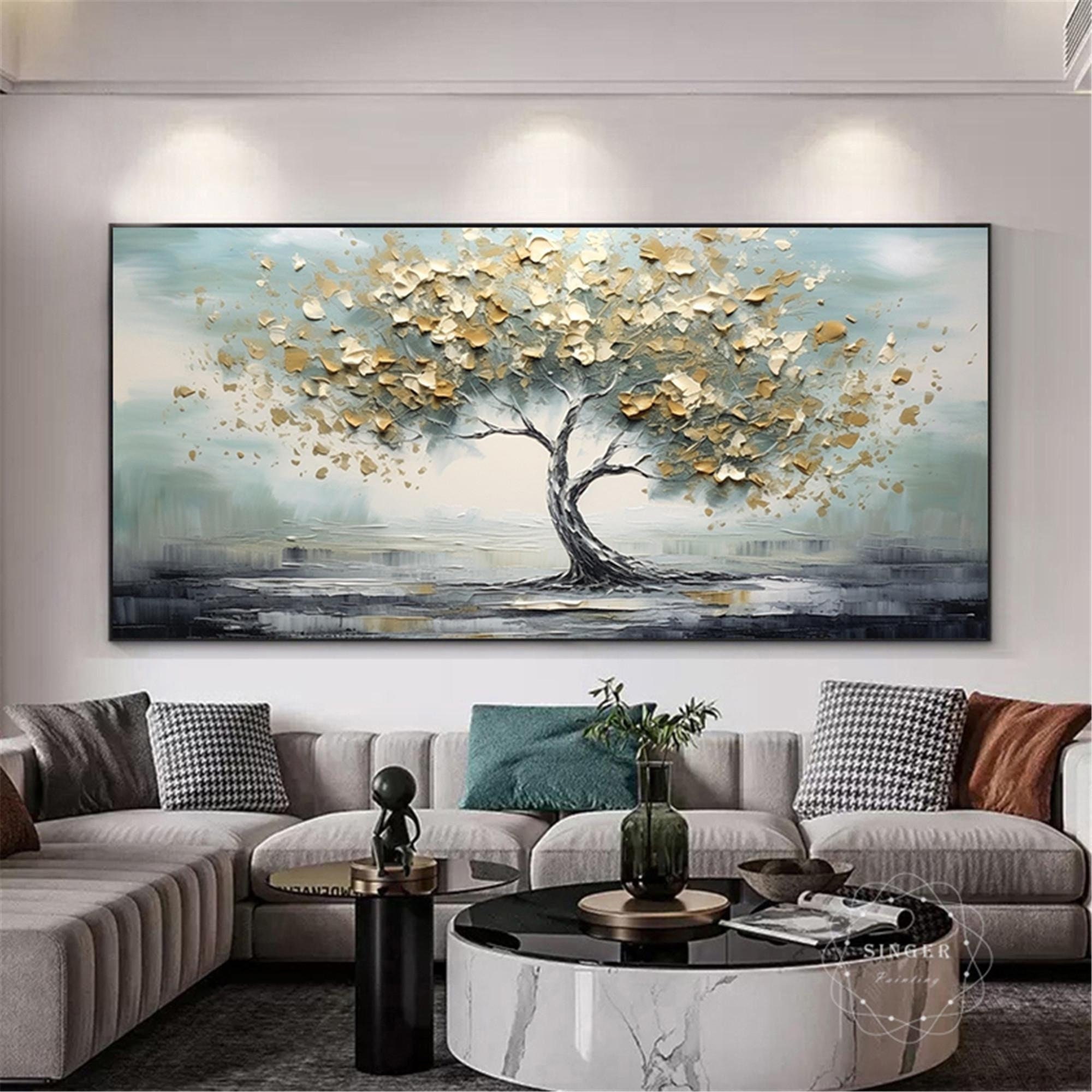Pink Floral Art Canvas Painting with 3D Textured Acrylic Design