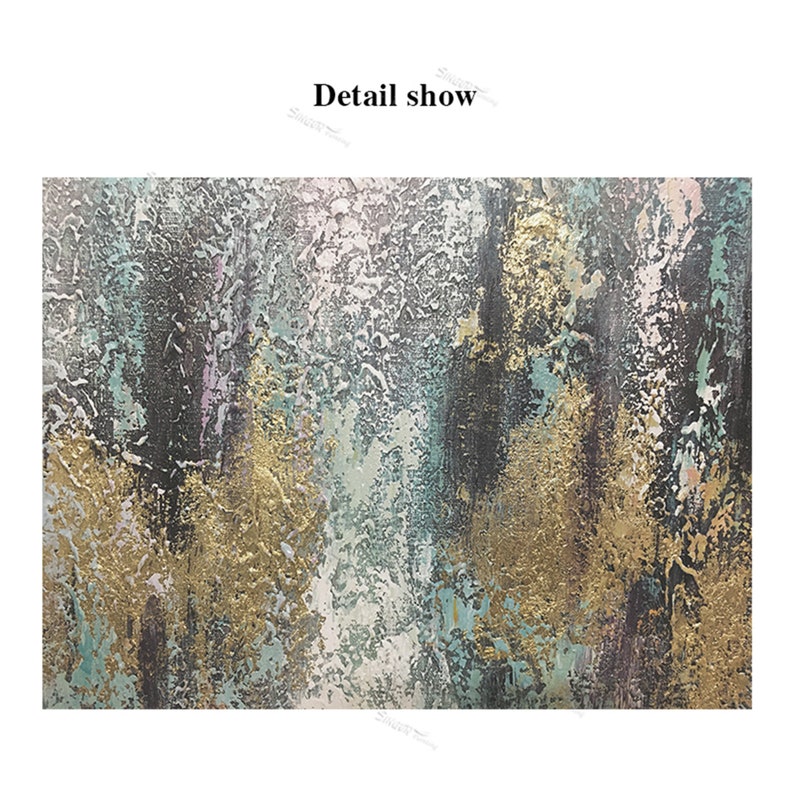 3 pieces Gold abstract canvas painting wall art pictures for Etsy