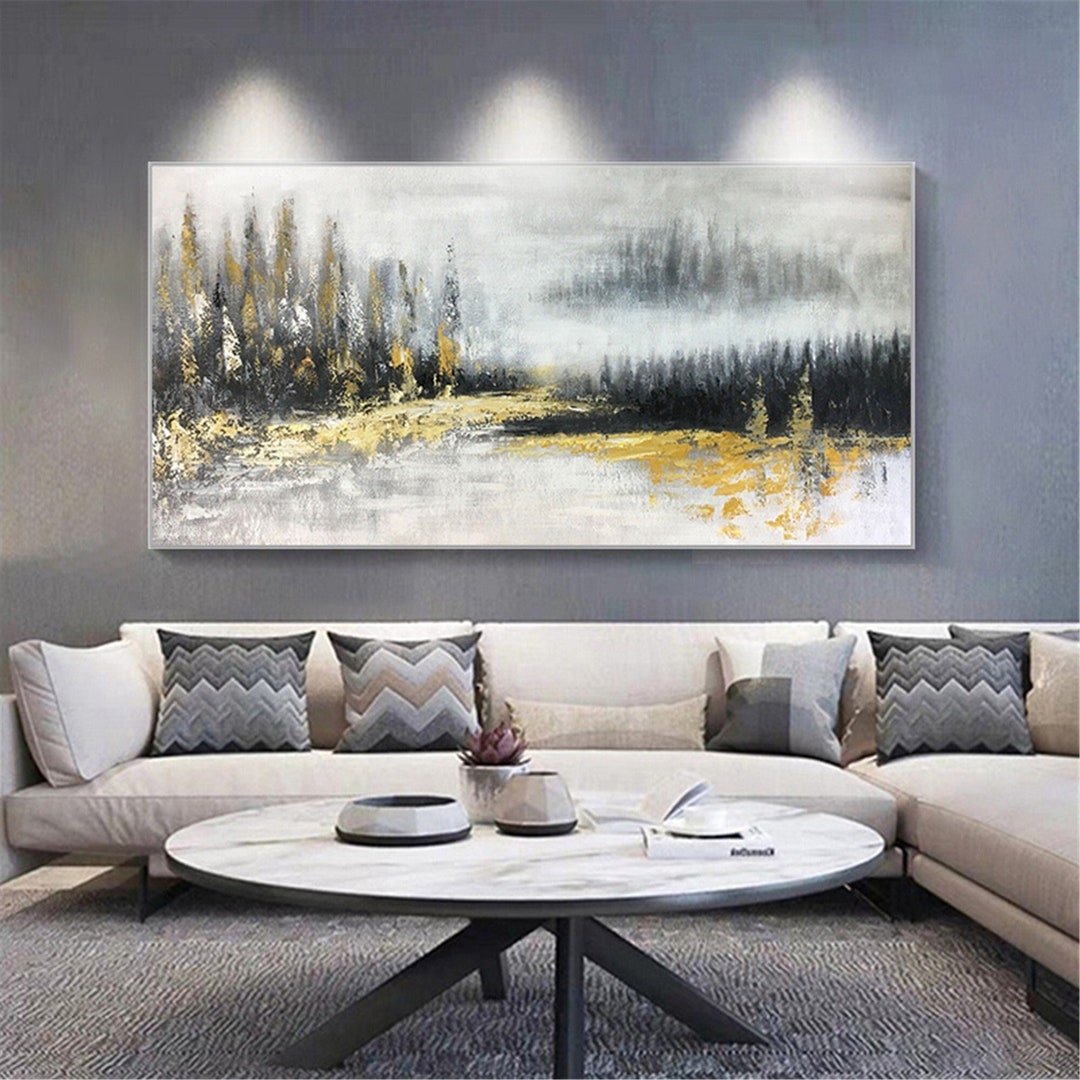 Original Texture Abstract Painting on Canvas Wall Art Framed for Living ...