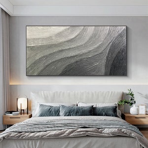 View of 3D Texture Abstract Painting on Canvas Wall Art Framed for Living Room ...