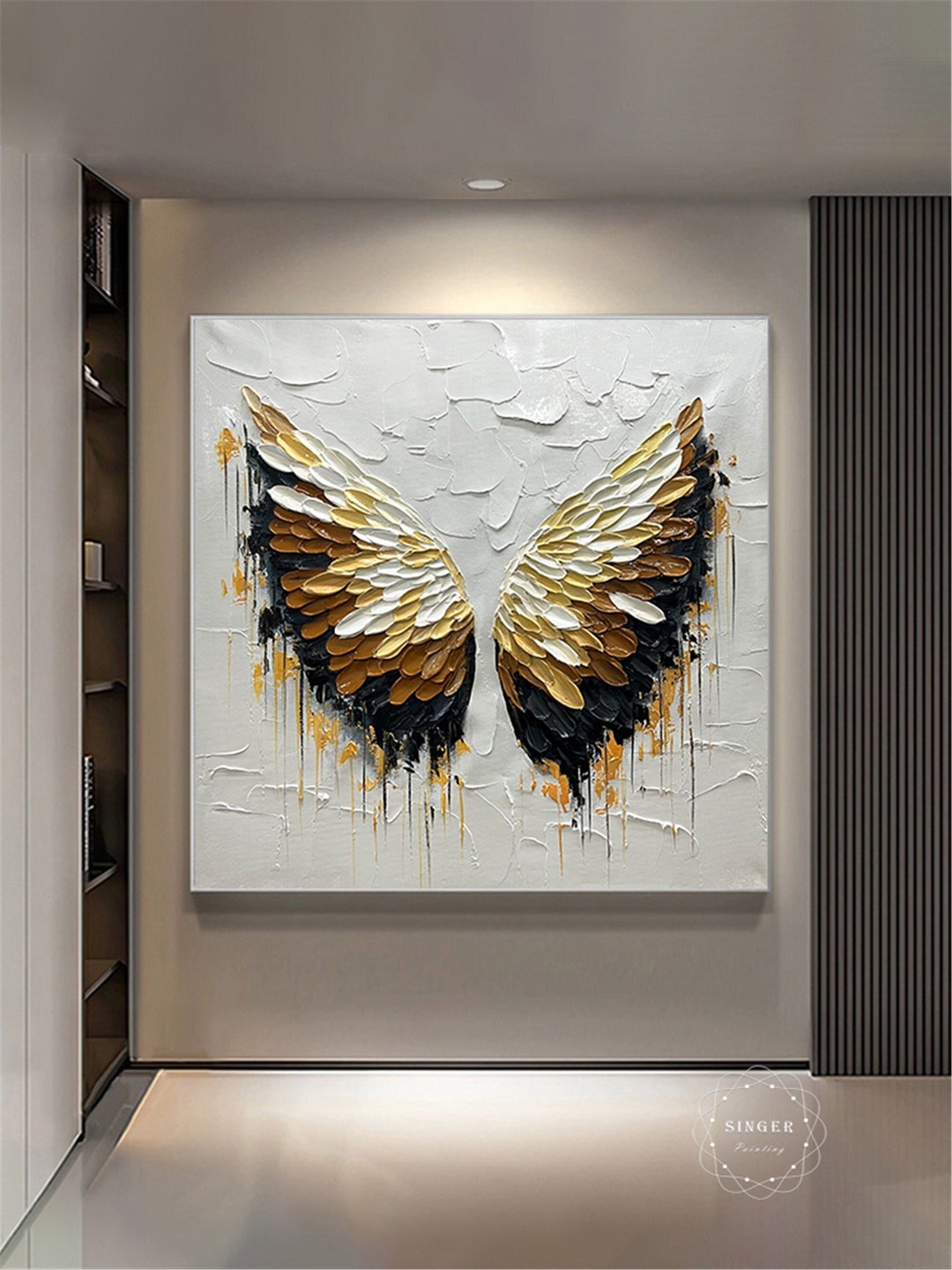 Original Painting 3D Textured Abstract Painting on Canvas Framed Wall ...